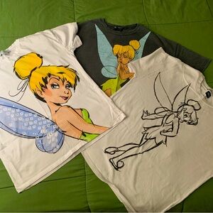 DISNEY TINKERBELL SET OF 3 T-shirt’s ZARA AND STRADIVARIUS WORN JUST A FEW TIME